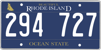 RI license plate 294727