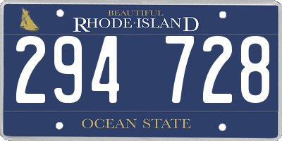 RI license plate 294728