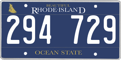 RI license plate 294729