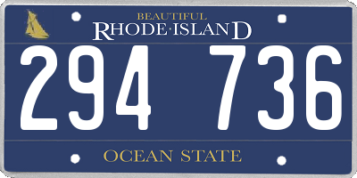 RI license plate 294736