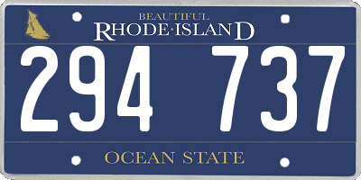 RI license plate 294737