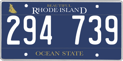 RI license plate 294739