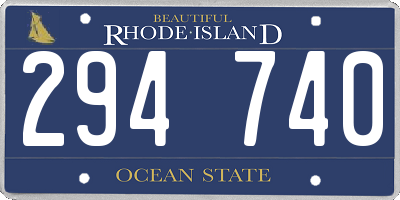 RI license plate 294740
