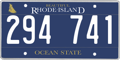 RI license plate 294741
