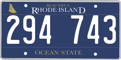 RI license plate 294743