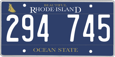 RI license plate 294745