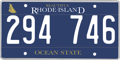 RI license plate 294746