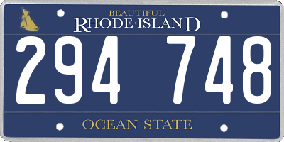 RI license plate 294748