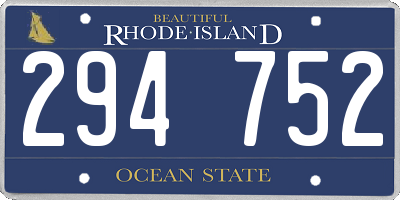 RI license plate 294752