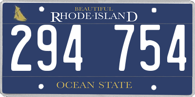 RI license plate 294754