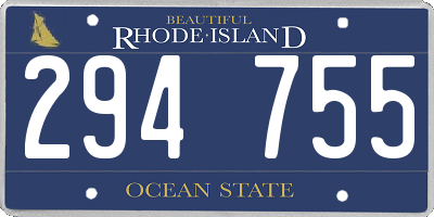 RI license plate 294755