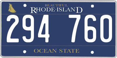 RI license plate 294760
