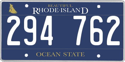 RI license plate 294762