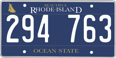RI license plate 294763