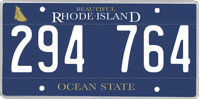 RI license plate 294764
