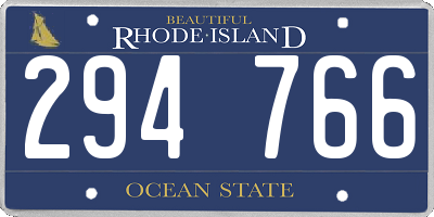 RI license plate 294766