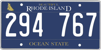 RI license plate 294767