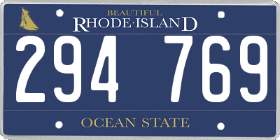 RI license plate 294769