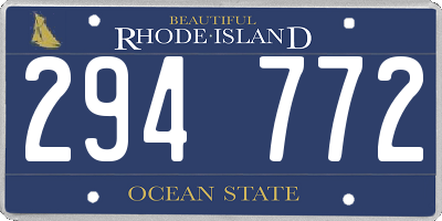 RI license plate 294772
