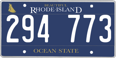 RI license plate 294773