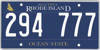RI license plate 294777