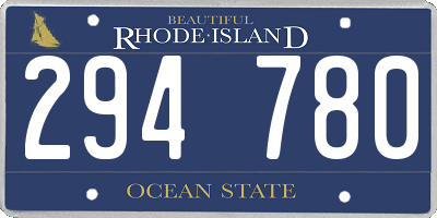 RI license plate 294780