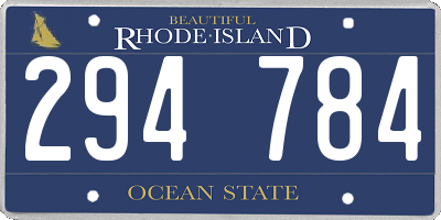 RI license plate 294784