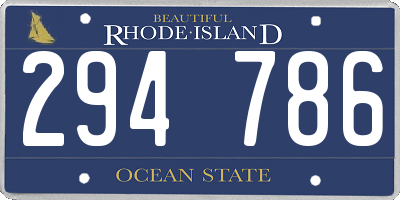 RI license plate 294786