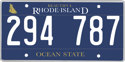 RI license plate 294787