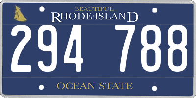 RI license plate 294788