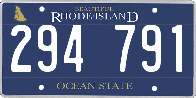RI license plate 294791