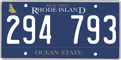 RI license plate 294793