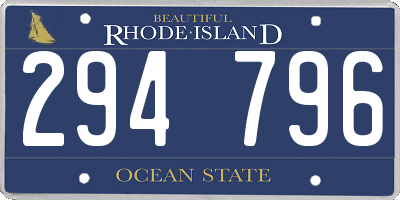 RI license plate 294796