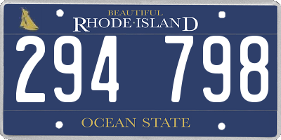 RI license plate 294798