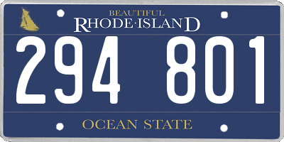RI license plate 294801