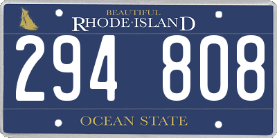 RI license plate 294808