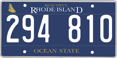 RI license plate 294810