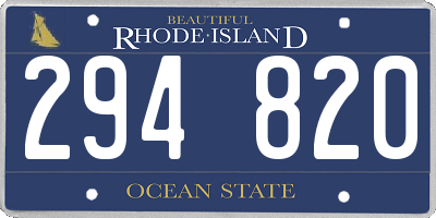 RI license plate 294820