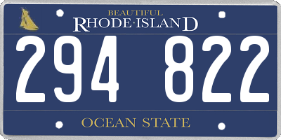 RI license plate 294822