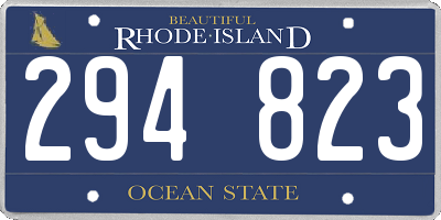 RI license plate 294823