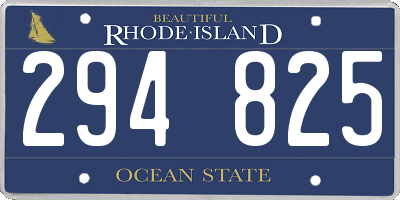 RI license plate 294825