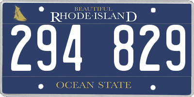 RI license plate 294829