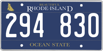 RI license plate 294830