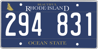 RI license plate 294831