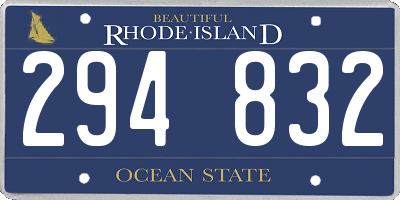 RI license plate 294832