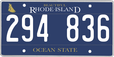 RI license plate 294836