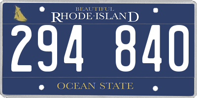 RI license plate 294840