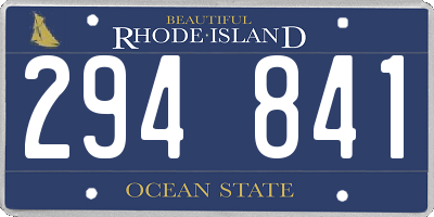 RI license plate 294841