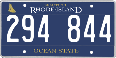 RI license plate 294844