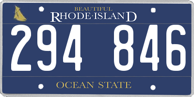 RI license plate 294846